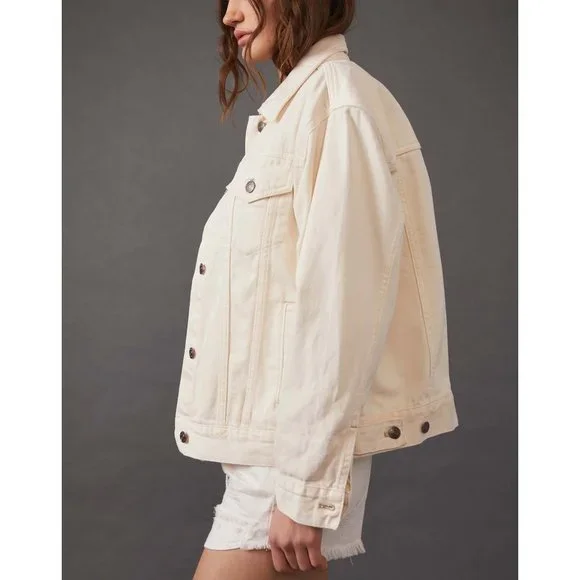 Free People Jolene Trucker Jacket / Ecru - Picture 3 of 14